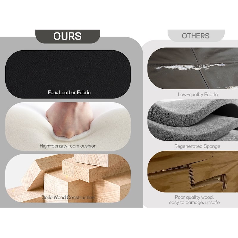 HUIMO Multi-Functional Solid Wood Bench with Storage Shelves 46in/39in/31in