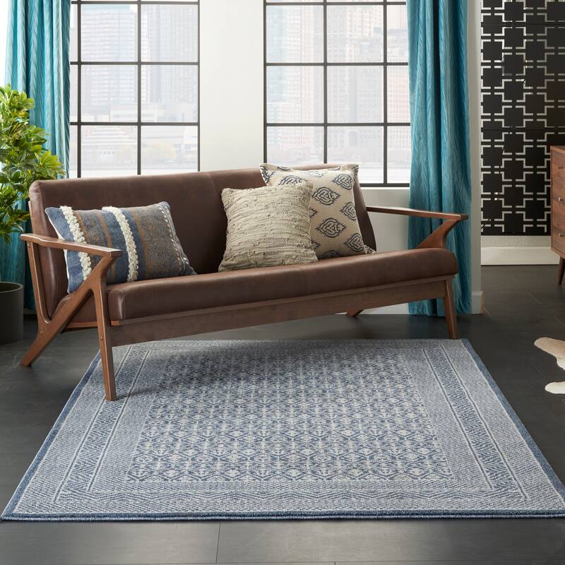 Carson Carrington Rantorp Royal Moroccan Blue/Grey Area Rug