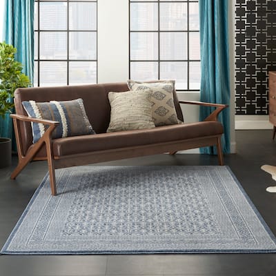 Carson Carrington Rantorp Royal Moroccan Blue/Grey Area Rug