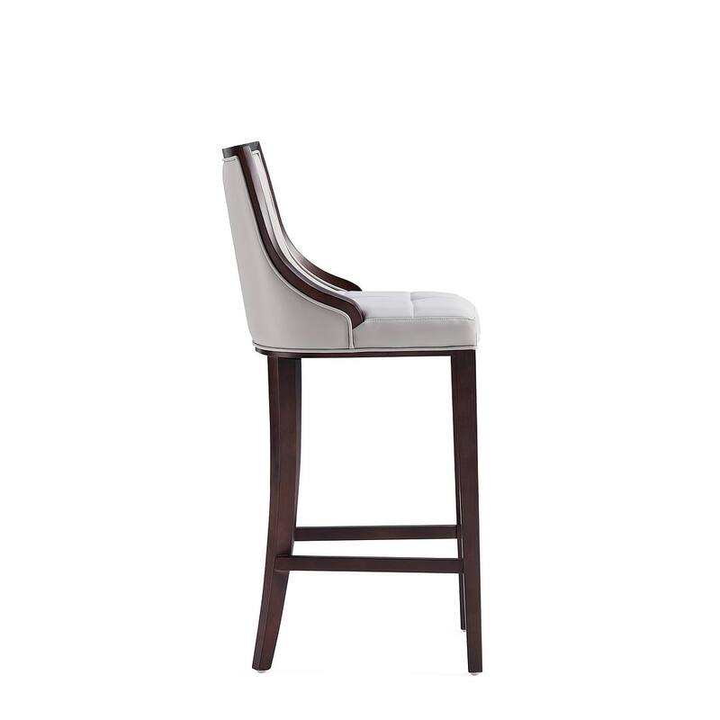 Manhattan Comfort Fifth Avenue 45 in. Walnut Beech Wood Bar Stool (Set of 3)