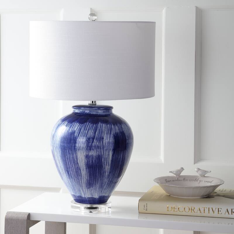 Leo 26" Ceramic LED Table Lamp, Seaside Blue by JONATHAN Y