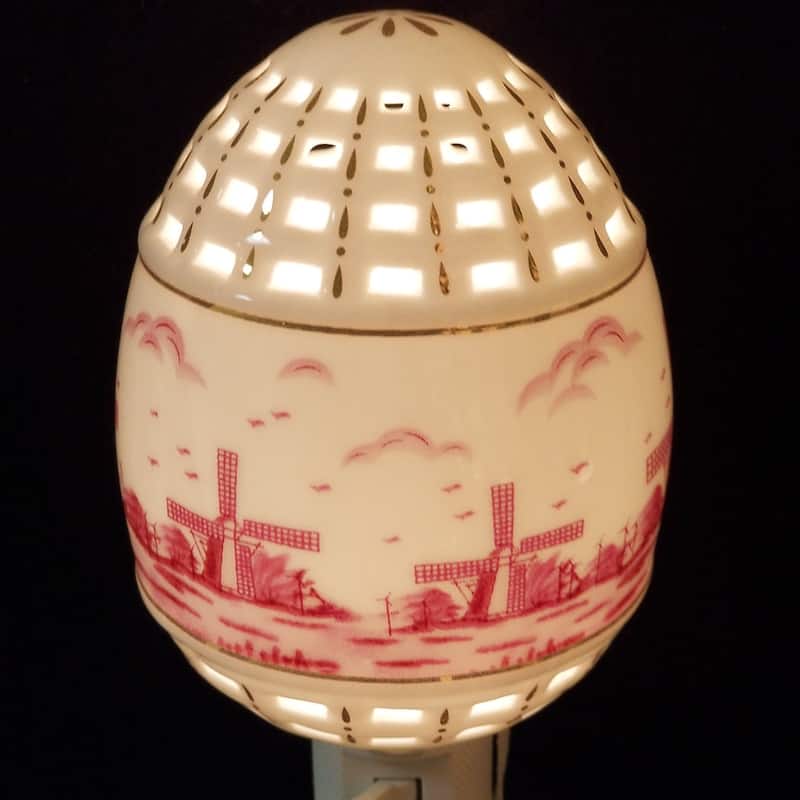 Windmill Print On Egg Shaped Night Light