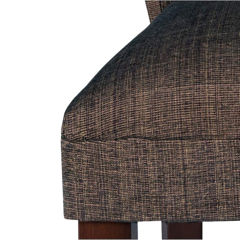 HomePop Elegant Parson Dining Chair -Blue and Brown Damask - N/A