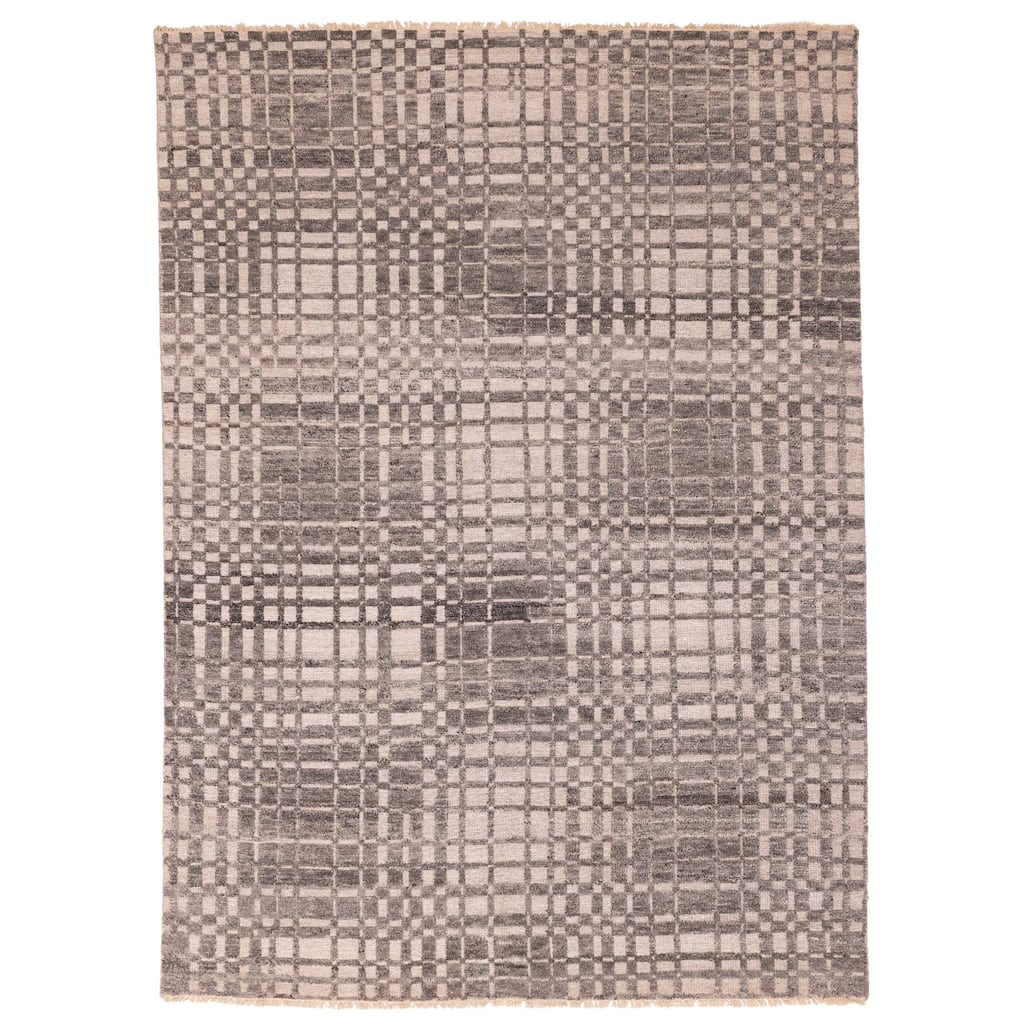 ECARPETGALLERY Hand-knotted Tangier Dark Grey Wool Rug - 7'11 x 10'10