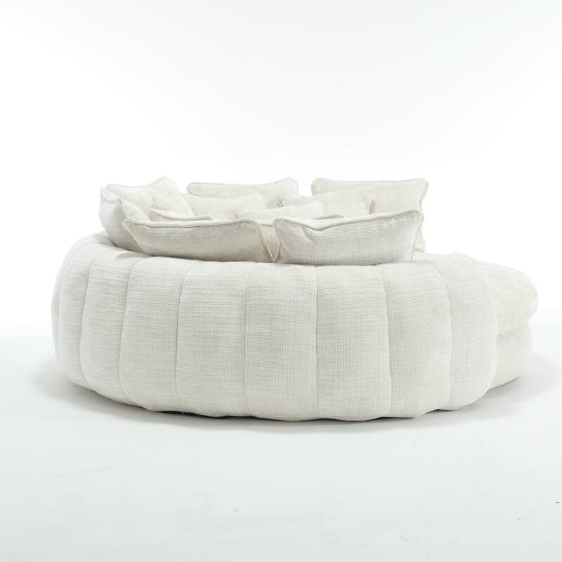 Comfortable Oversized Double Loaf High Back Round Sofa Bed with Armrests