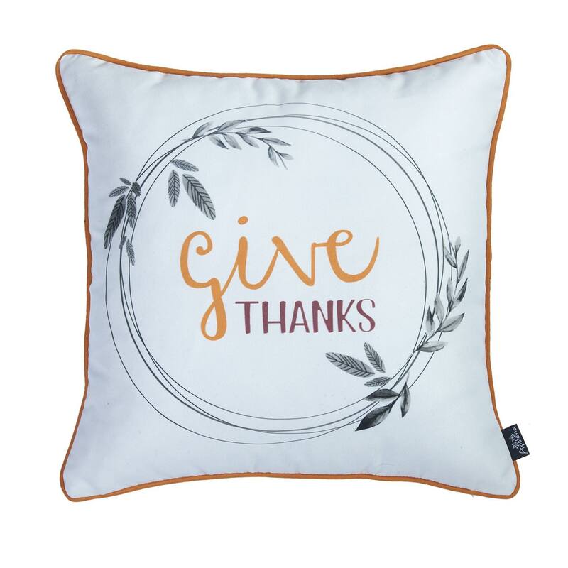 Decorative Fall Thanksgiving Single Throw Pillow Cover Quote Square