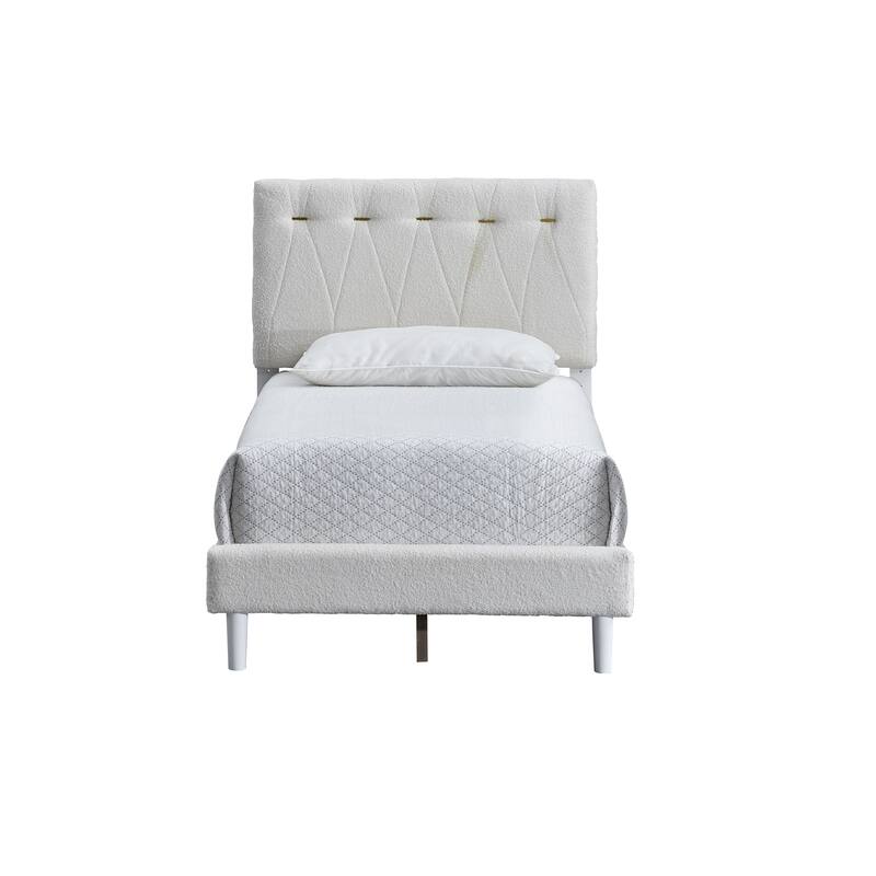 Glory Furniture Sinclair G001608 Upholsetered Bed in Wheat Teddy Bear