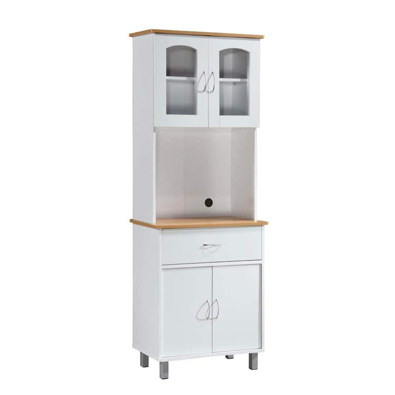 78" White Top and Bottom Enclosed Kitchen Cabinet