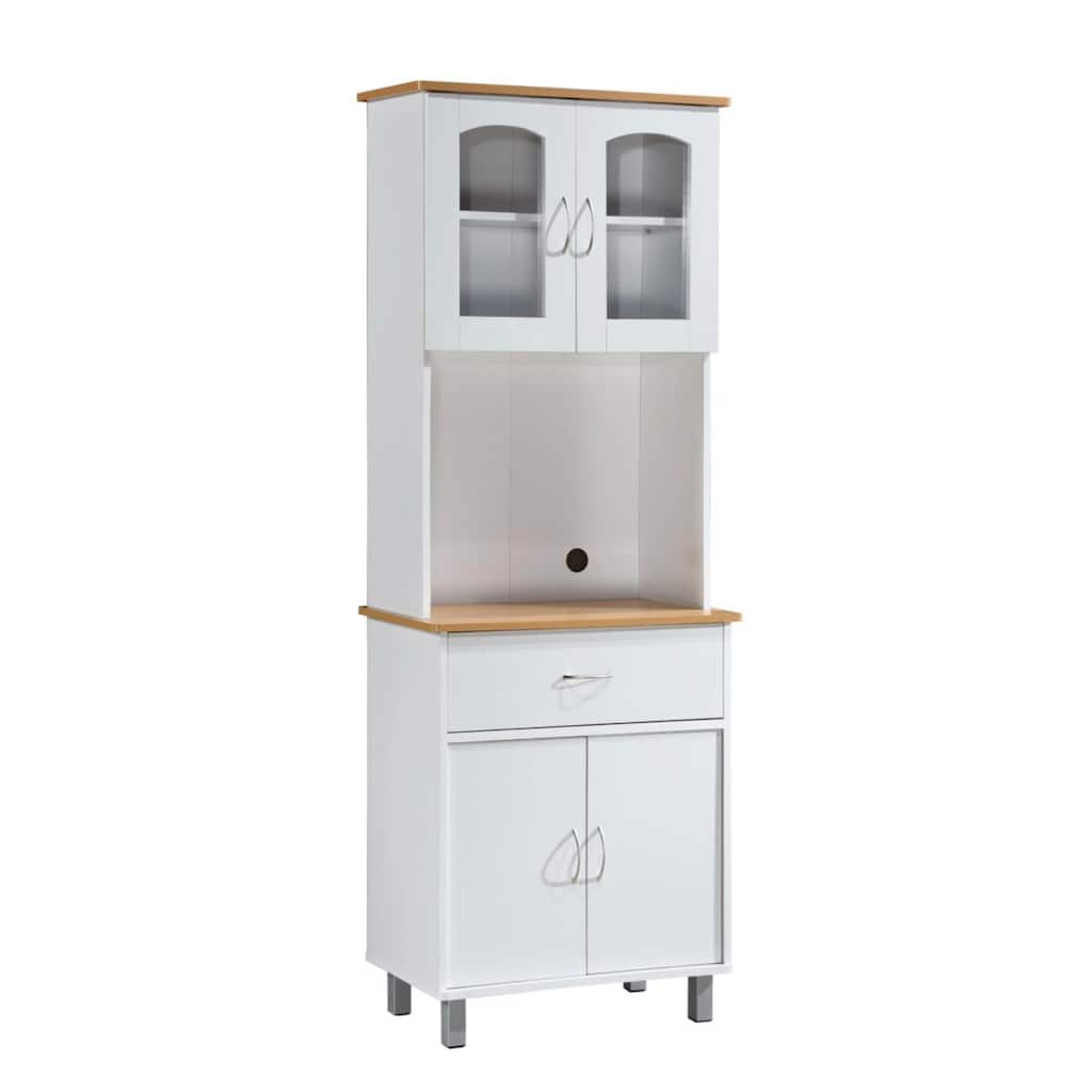 78" White Top and Bottom Enclosed Kitchen Cabinet