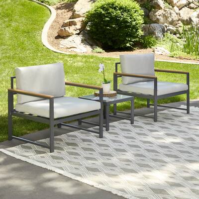 Brookside Meg Outdoor Metal Seating Set with Cushions