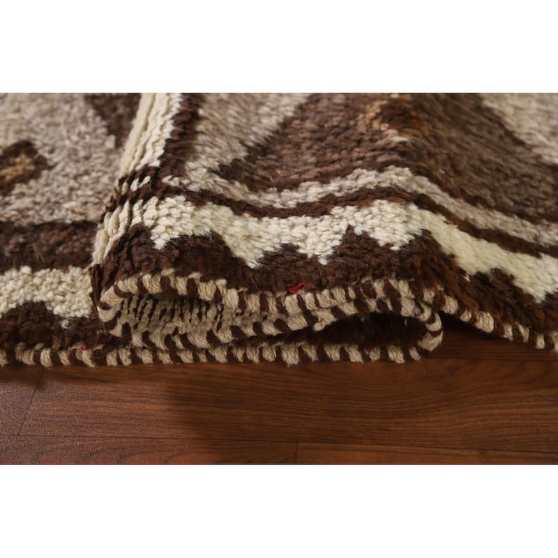 Tribal Beige Anatolian Turkish Runner Rug Handmade Wool Carpet - 2'11"x 11'8"