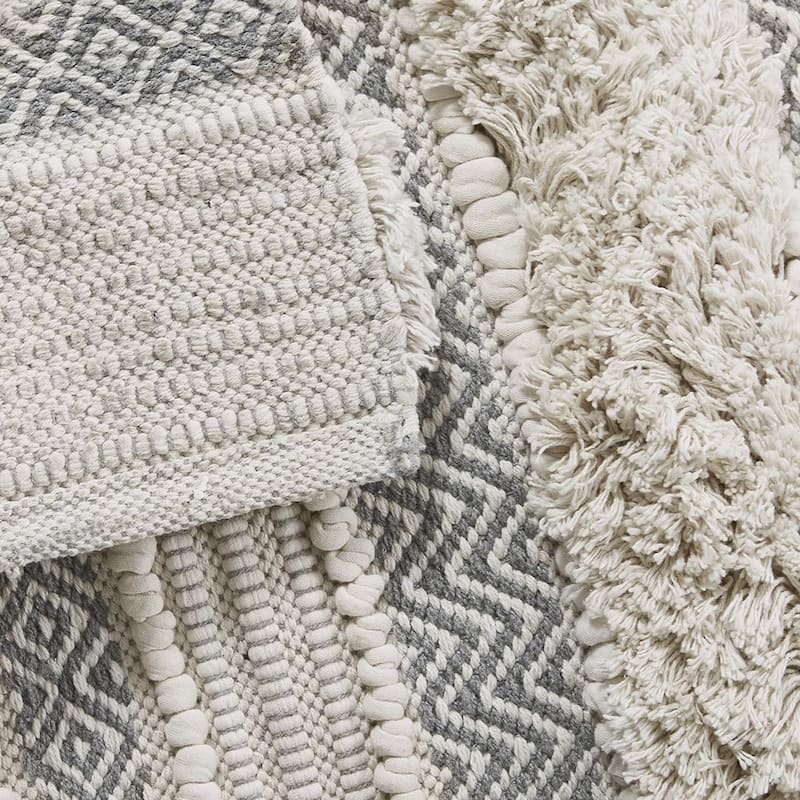 HomeRoots 32" Taupe Cotton Square Bath Rug