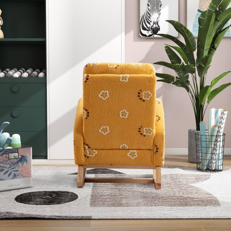 Mid Century Accent Rocker Armchair With Side Pocket
