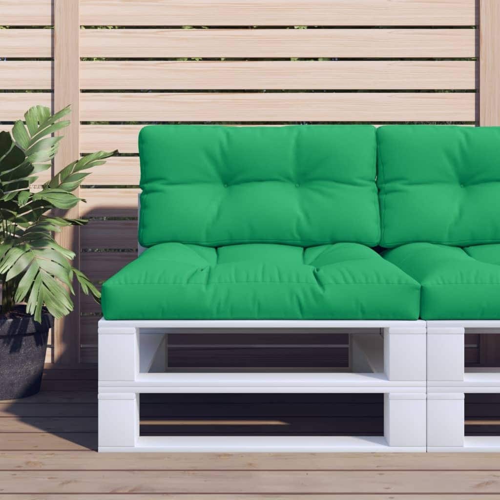 vidaXL Pallet Cushion Green 100% polyester 31.5 x 31.5 x 4.7 in - 31.5 x 31.5 x 4.7 in
