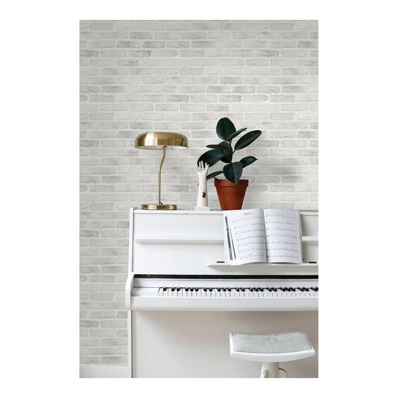 ESTA Home Burnham Grey Brick Wall Wallpaper - 20.9 x 396 x 0.025
