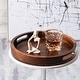 preview thumbnail 41 of 68, KINWELL Round Black Walnut Wood Serving Tray Ottoman Tray with Handles