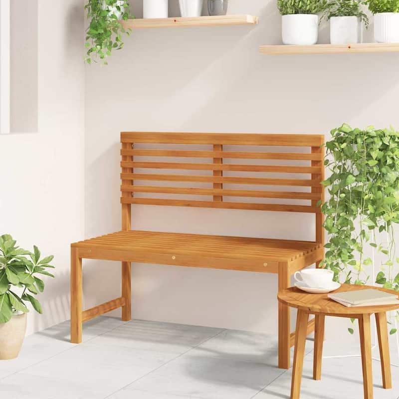 vidaXL Garden Bench Brown 100 x 50 x 91cm Solid Acacia wood - 39.4 x 19.7 x 35.8 - without cushion-Bench