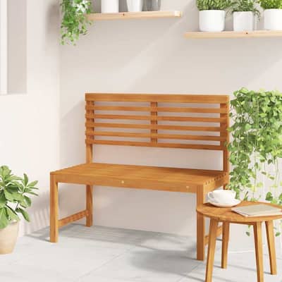 vidaXL Garden Bench Brown 100 x 50 x 91cm Solid Acacia wood - 39.4 x 19.7 x 35.8