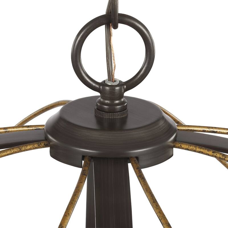 Brandywine Collection Five-Light Antique Bronze Farmhouse Pendant Light - 19.140" x 24.810" x 24.810"