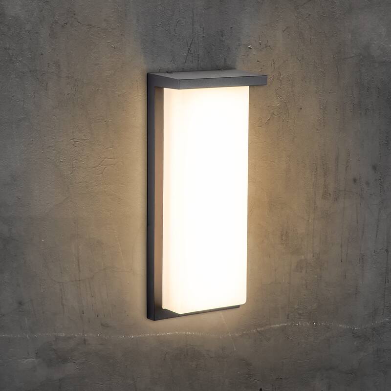 C Cattleya Integrated LED Outdoor Wall Light with Acrylic Shade