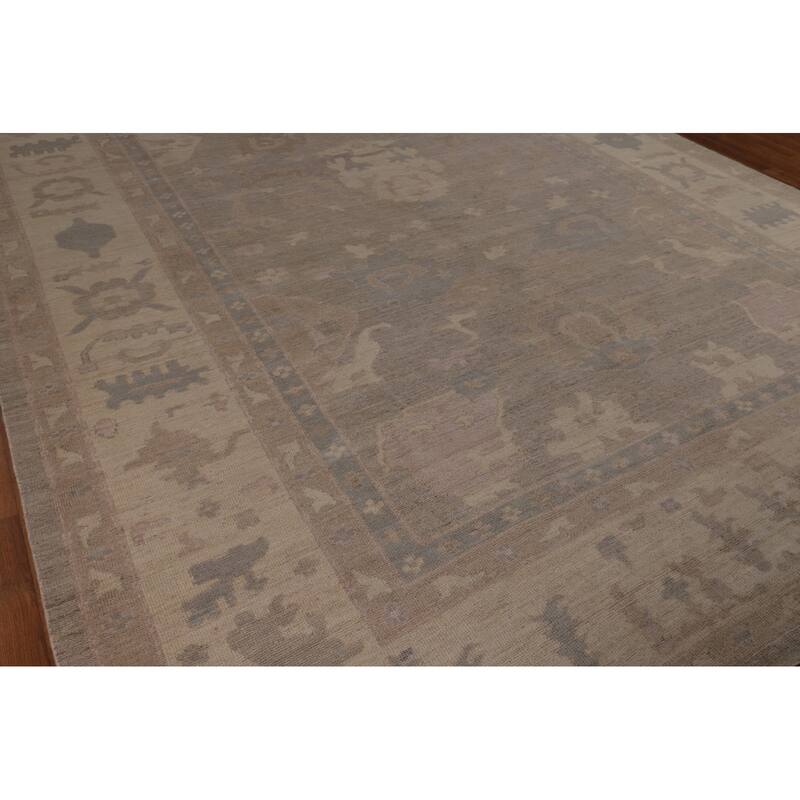 Oushak Oriental Large Area Rug Hand-Knotted Vegetable Dye Wool Carpet - 10'2"x 13'10"
