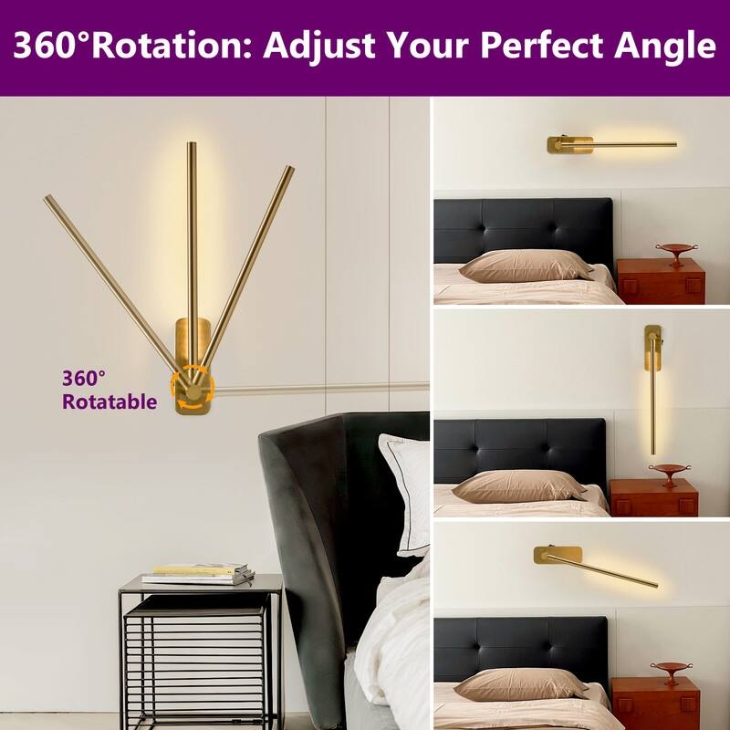 21'' Battery Operated Wall Sconces With Remote Rechargeable Black Dimmable Light Sconces (Set Of 2)