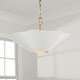 preview thumbnail 2 of 3, 4-Light Modern Botanical Dual Mount Pendant in Matte White with Painted Matte Brass Interior and Square Designer Chain