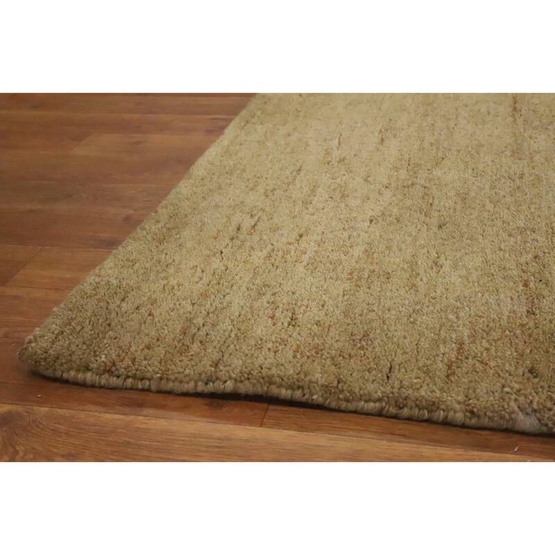 Hand Knotted Oriental 100% Wool Carpet Modern Solid Brown Gabbeh Area Rug - 7' 11'' X 5' 8''