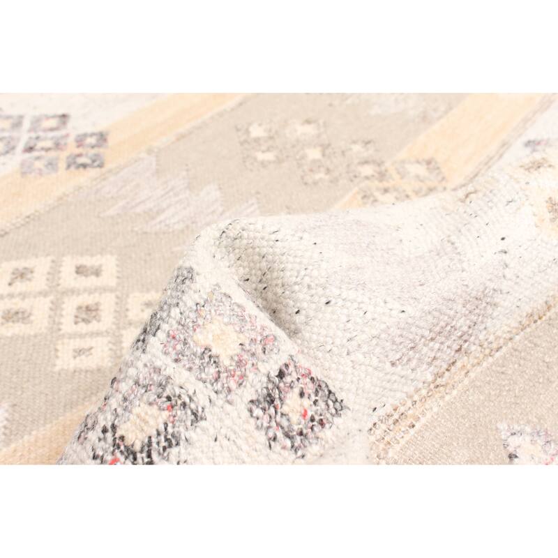 ECARPETGALLERY Flat-Weave Ankara FW Tan Wool Kilim - 5'2 x 7'11