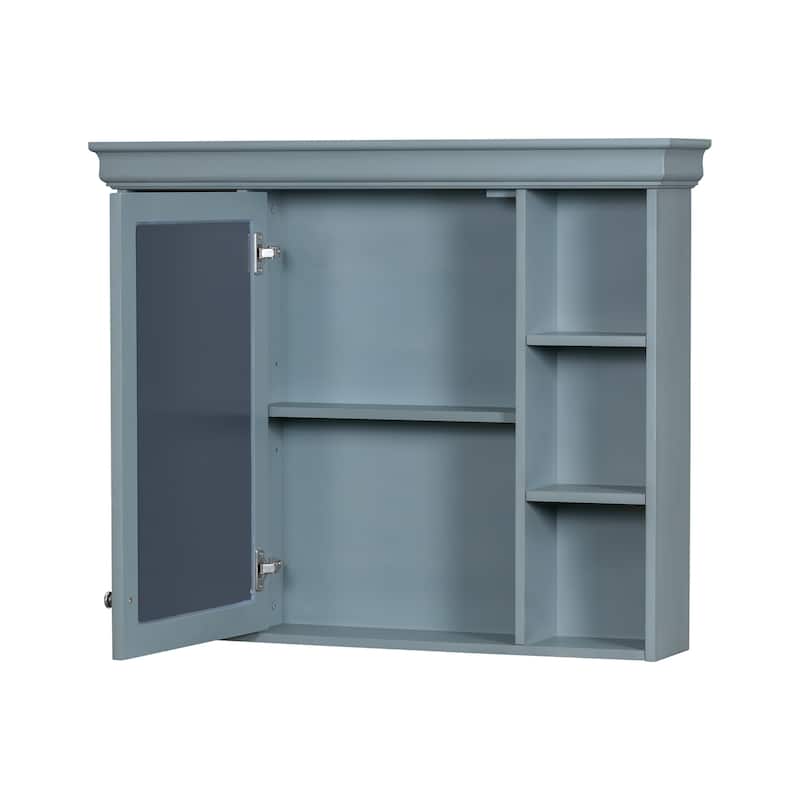Modern Bathroom Wall Cabinet with Mirror,Medicine Cabinet with 6 Open Shelves