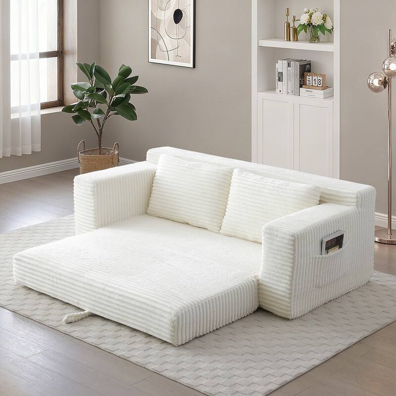 Memory Foam Cloud Loveseat Sofa Bed - 2-in-1 Compressed Foldable Sleeper with Storage, No Assembly Needed