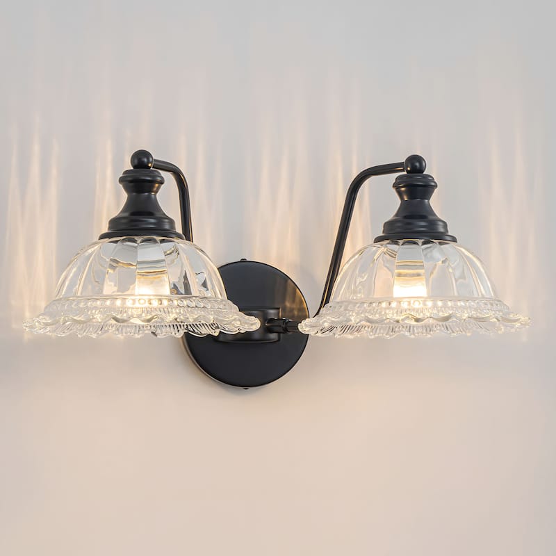 Modern Vanity Light with Crystal Glass Shade