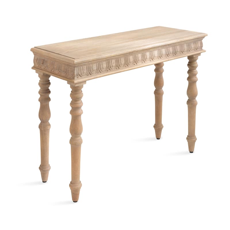 Kate and Laurel Patresa Carved Wood Console Table - 36x14x30 - 36x14x30 - Natural