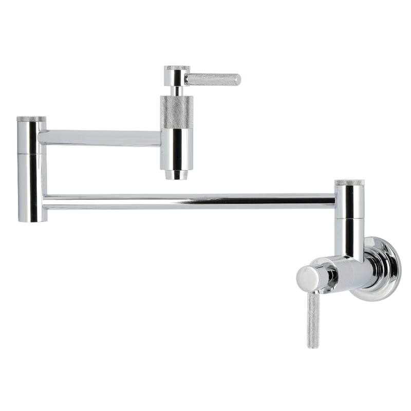 Kingston Brass Essex Double-Handle Wall-Mount Pre-Rinse Bridge Kitchen Faucet - Polished Chrome