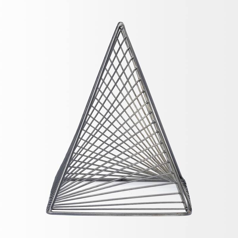 Risley 8L x 8W Gray Metal Triangular Decorative Object - 8.1L x 8.1W x 10.6H