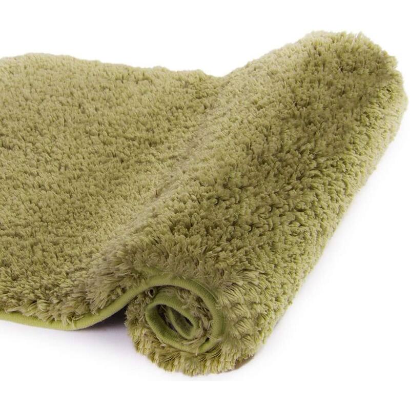 Bathroom Rug Non Slip Bath Mat for Bathroom, Water Absorbent Soft Microfiber Shaggy Bathroom Mat Machine Washable Bath Rug - Olive Green