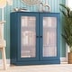 preview thumbnail 72 of 166, 100% Solid Wood 3-shelf Bookcase with Optional Doors by Palace Imports Frosted Glass Doors - Teal Blue