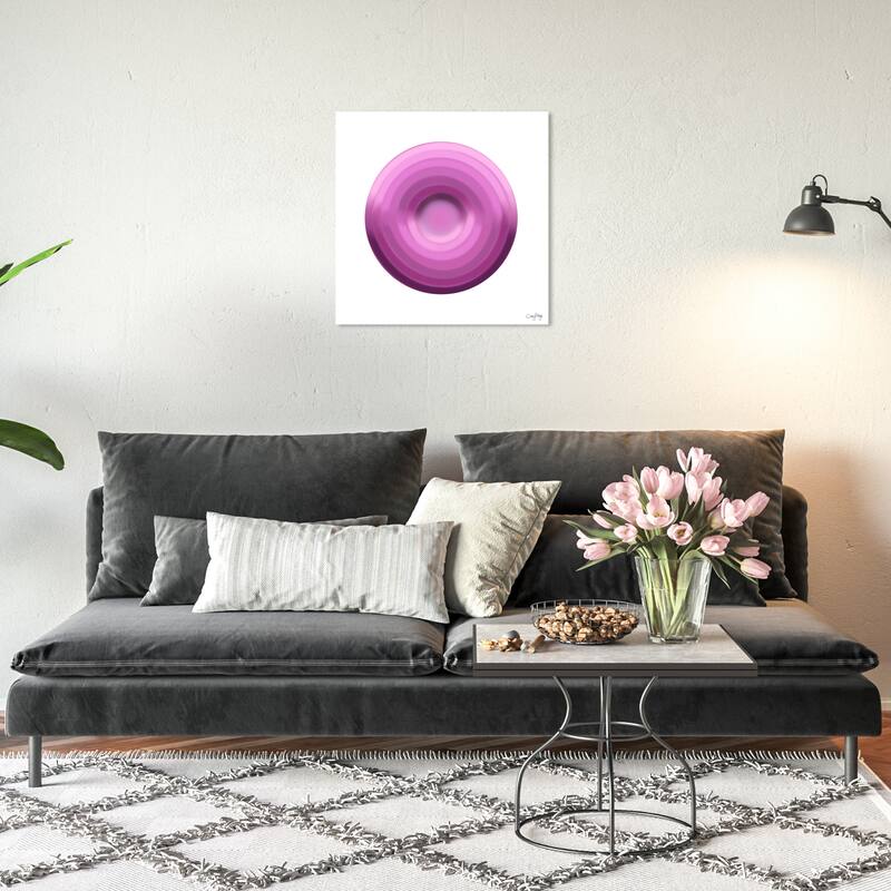 Wynwood Studio Abstract Corey Paige - Ombre Pink Circle Print and Pastel Purple Modern & Contemporary Wall Art Canvas Print - 20 x 20