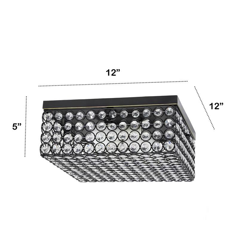 Square Flush Mount Light - 2 Light Southwestern Style Ceiling Fixture - Restoration Bronze Finish - 5
