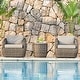 preview thumbnail 65 of 78, Patio Wicker Furniture Set Outdoor Rattan Bistro Set 2 Chair+1 Side table - Gray Wicker-Gray