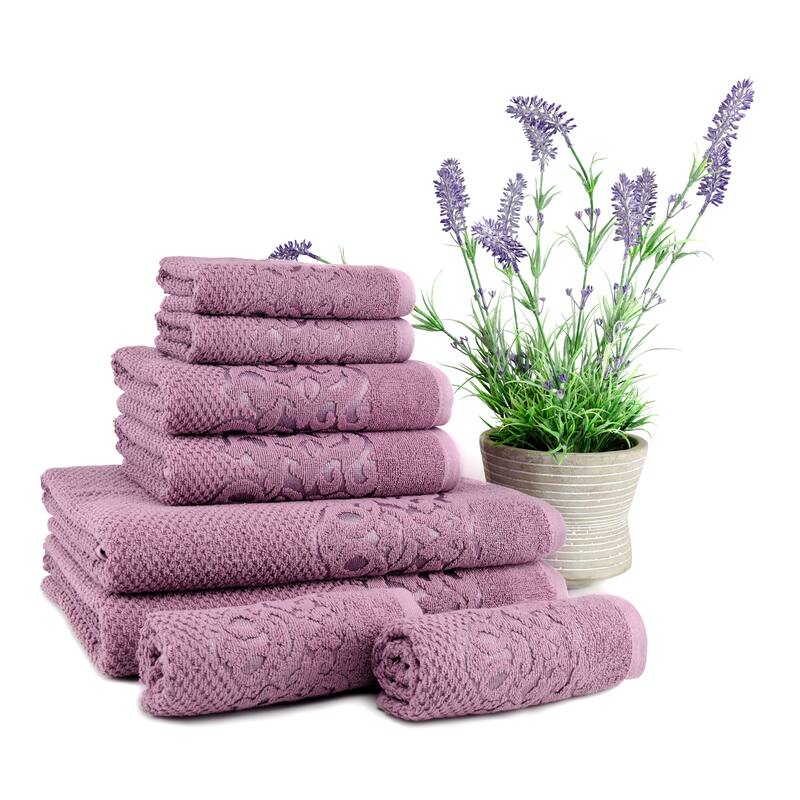 East'N Blue Galata Turkish Cotton Bath Towel Set (Set of 8) - (2 Bath Towel, 2 Hand Towel, 4 Washcloth)