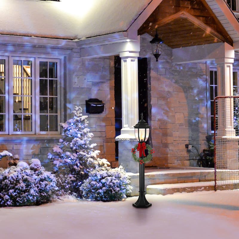 35 in. Outdoor Lit Holiday Lamp Post - 35 inches