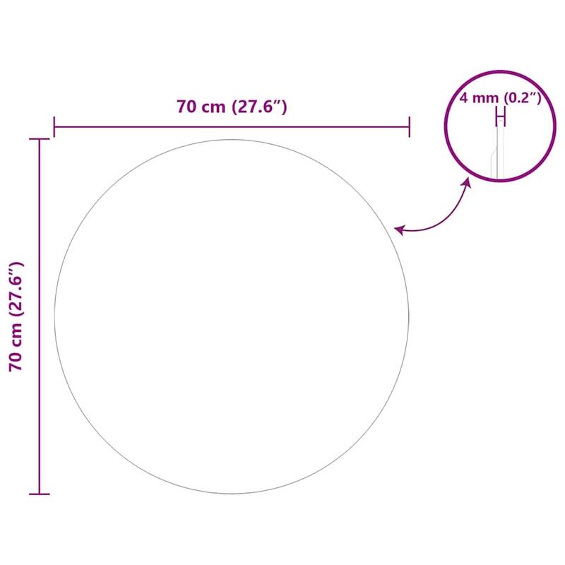 vidaXL Wall Mirror Square 15.75 x 15.75 in Tempered Glass