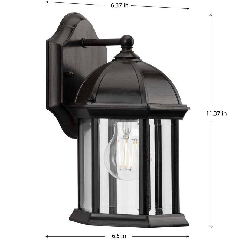 Dillard Collection One-Light Antique Bronze Outdoor Wall Lantern - 6.5 in x 6.37 in x 11.37 in