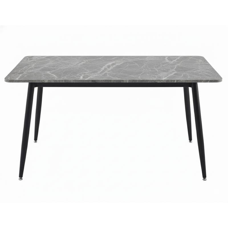 Zayle Series Modern Rectangular Dining Table 55"-71" with Glass or Sintered Stone Top and Powder-Coated Steel Base