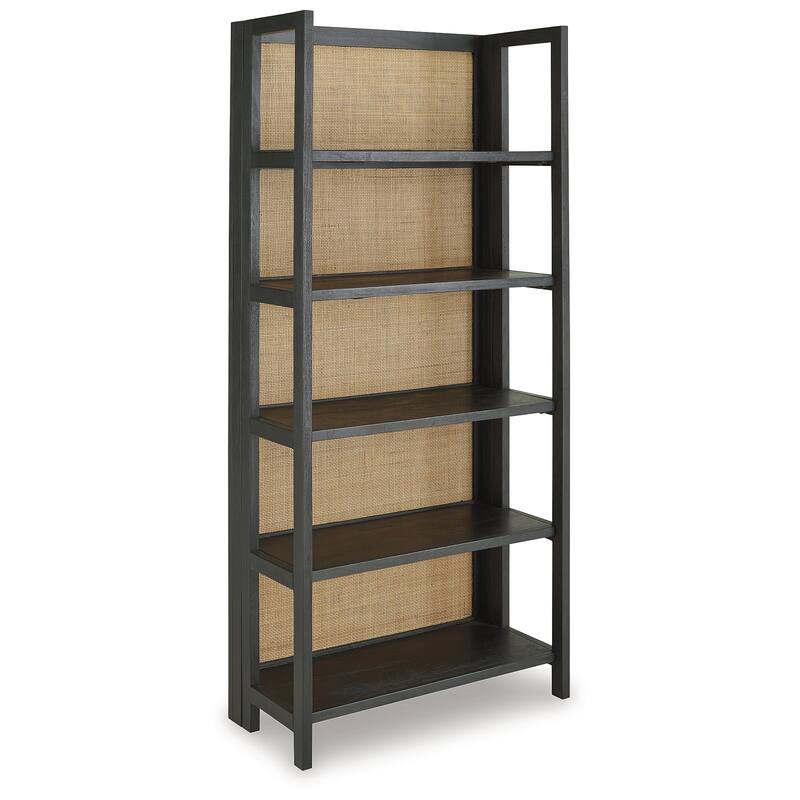 Signature Design by Ashley Abyard Black/Natural Bookcase - 30.13" W x 14" D x 70" H