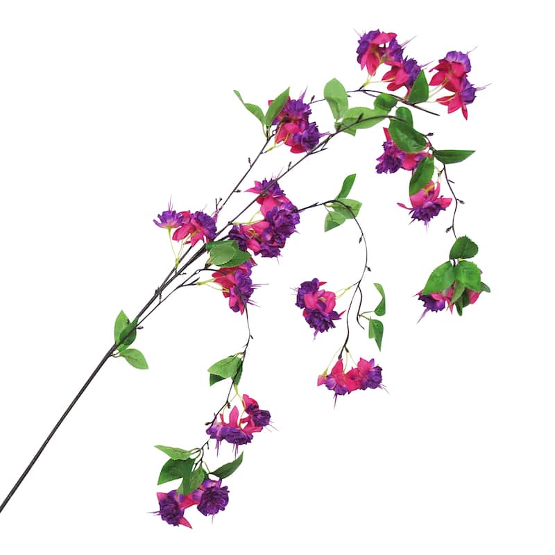 Set of 3 Artificial Hanging Fuchsia Flower Stem Spray 50in