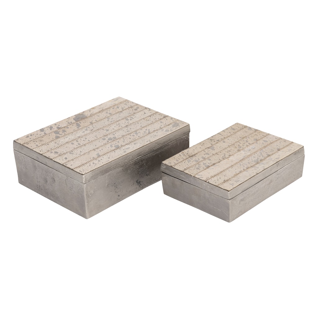 Atlas Chloe Set of 2 Silver Boxes - Set of 2