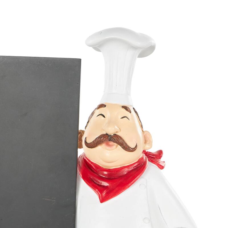 White Polystone Kitchen Chef Decorative Sculpture