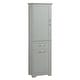 preview thumbnail 19 of 56, GDFStudio - Rowan Tall Freestanding Bathroom Storage Cabinet with Two-Sized Drawers and Adjustable Shelf